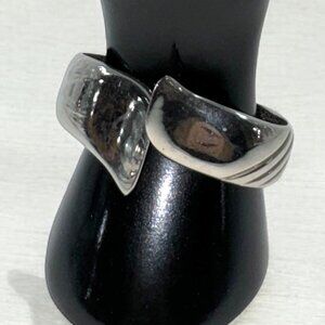 Silver Tone Wide Clamper Bracelet Bangle Statement Costume Jewelry